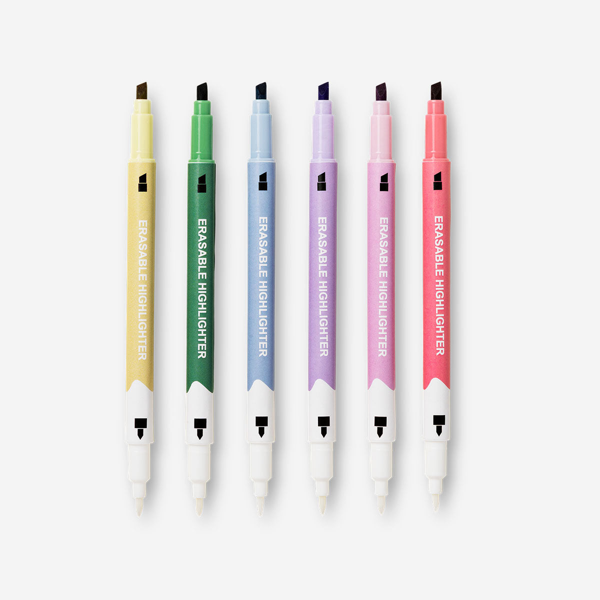 Set of six erasable highlighters from Flying Tiger Copenhagen, perfect for office and study use with vibrant colors.