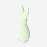 Decorative green flock rabbit - 21 cm