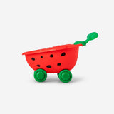 Colorful fruit-themed sand toy set with 6 pieces from Flying Tiger Copenhagen, including various fruit-shaped molds and tools for kids.