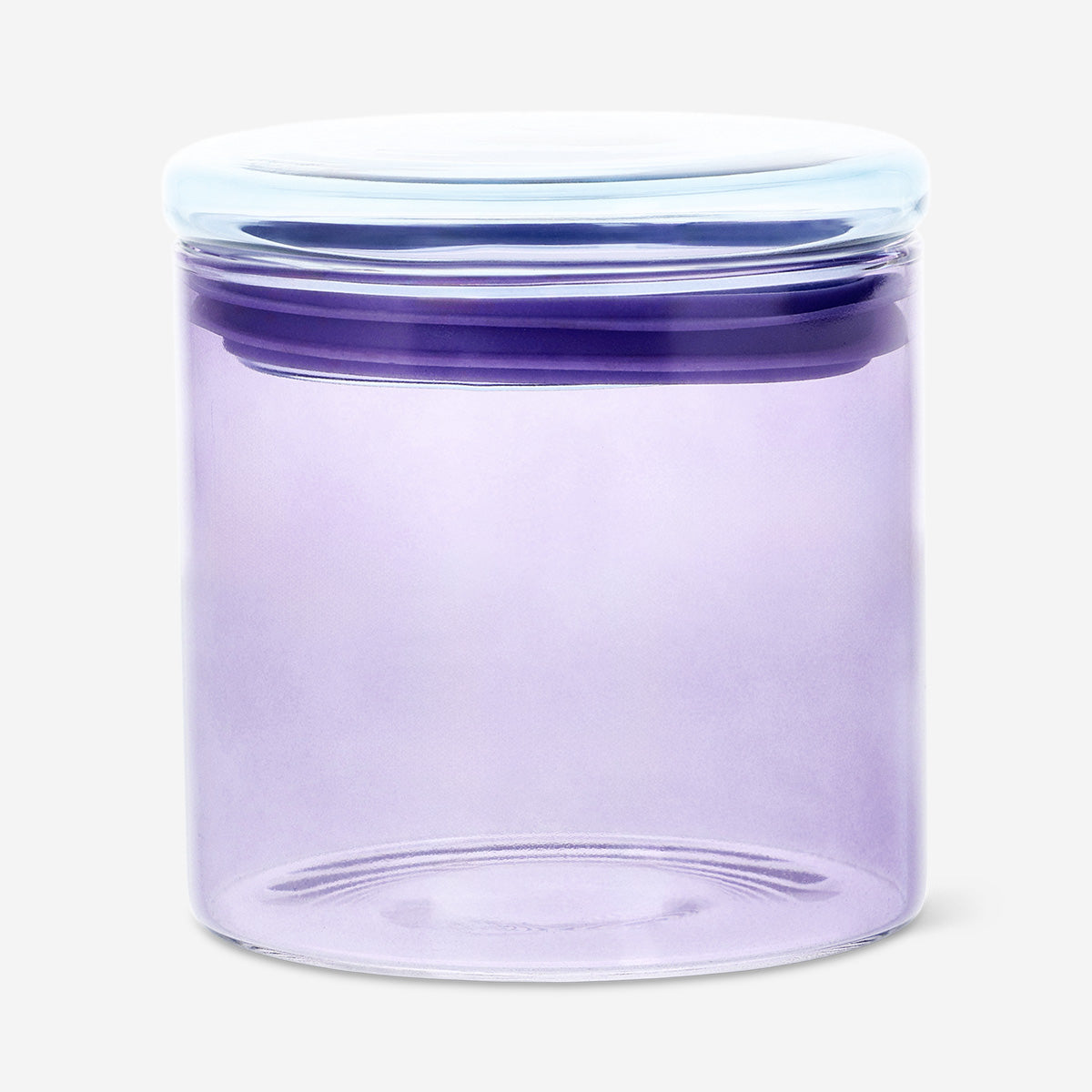 Purple glass storage jar - 520 ml