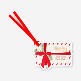 Set of 4 office letter gift tags from Flying Tiger Copenhagen with colorful handwritten-style designs.