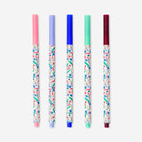 Set of five 0.4 mm Flying Tiger Copenhagen drawing pens for office and artistic use, with fine tip for detailed lines.