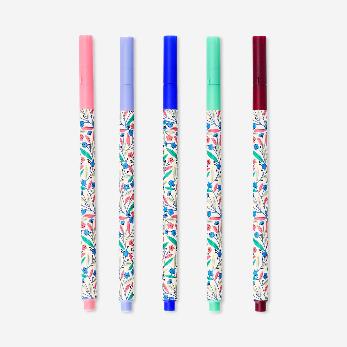 Set of five 0.4 mm Flying Tiger Copenhagen drawing pens for office and artistic use, with fine tip for detailed lines.