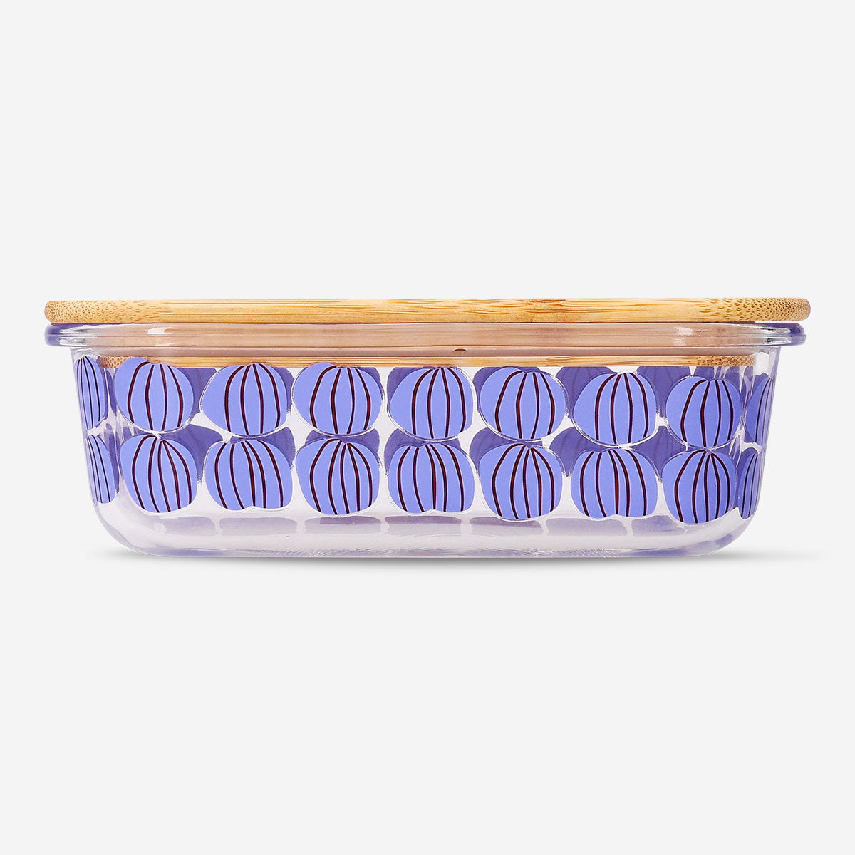 Glass food container with pumpkins design, 17 cm, for kitchen storage by Flying Tiger Copenhagen