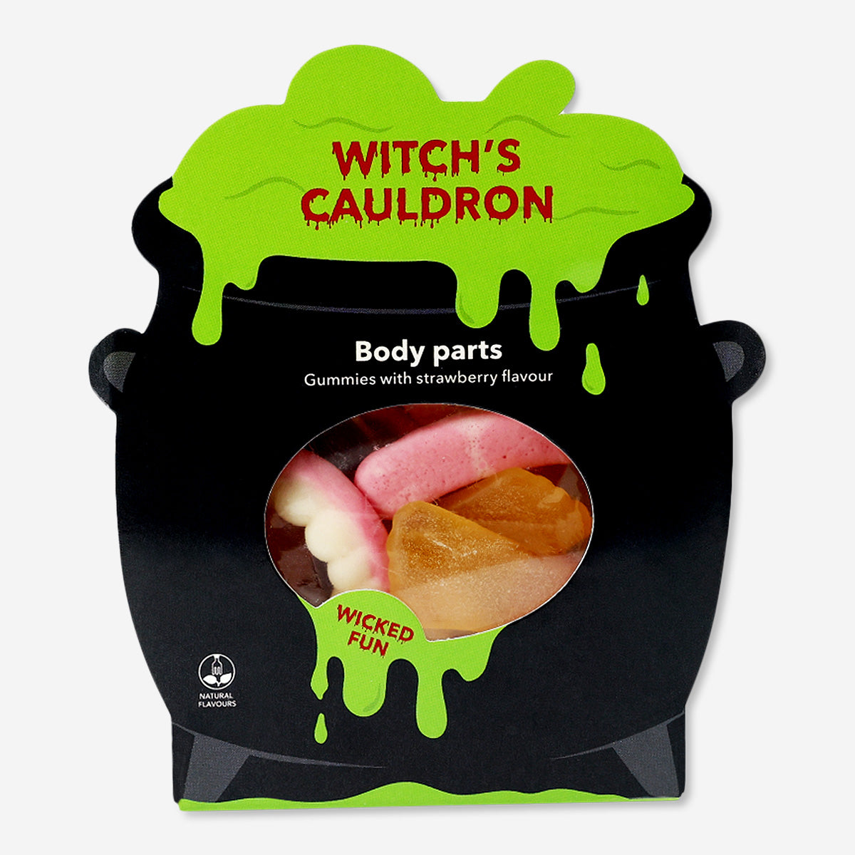 Candy in witch's pot - Strawberry flavoured gummies