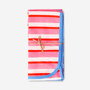 Set of two striped fabric napkins for home use by Flying Tiger Copenhagen, featuring colorful design and soft cotton material.