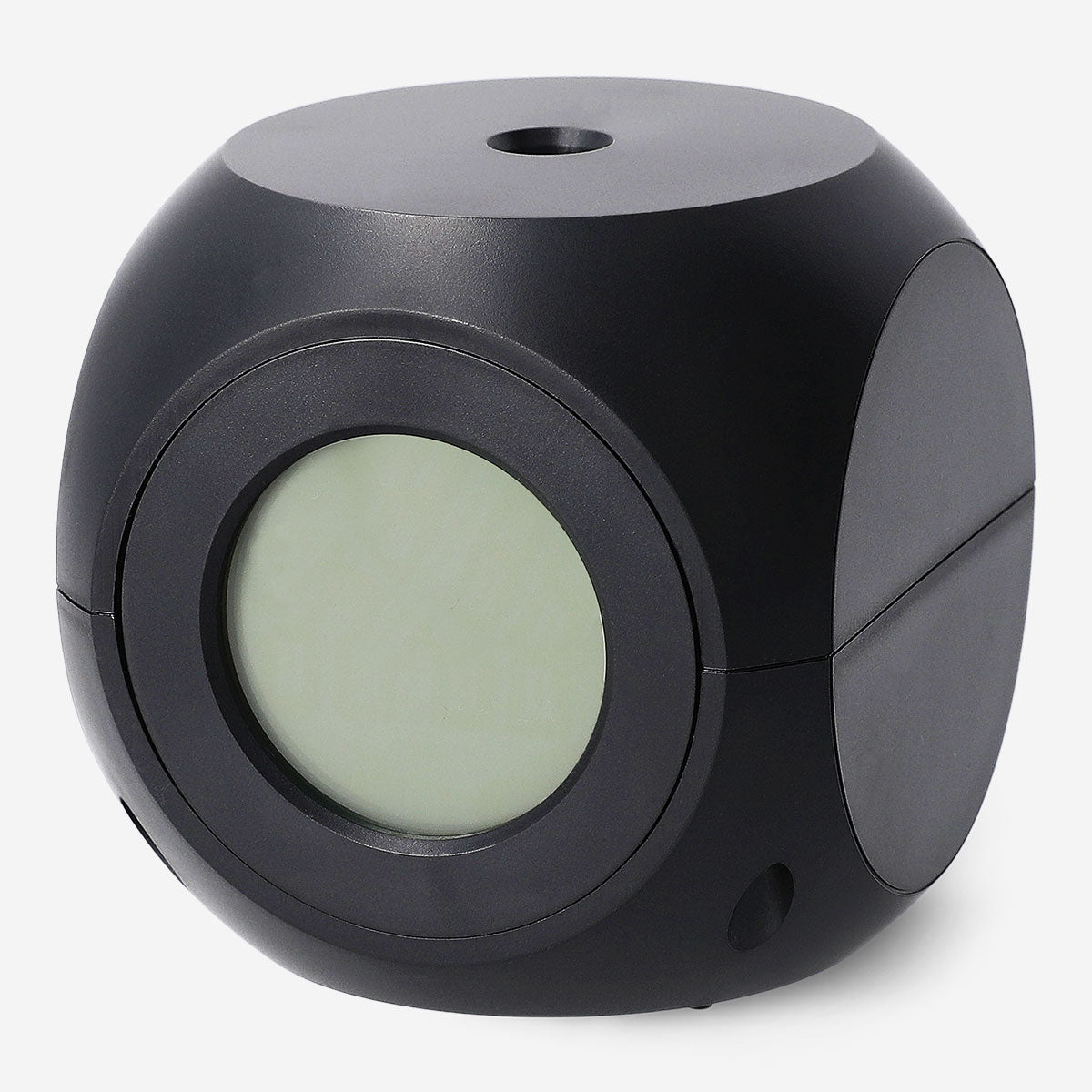 Flying Tiger Copenhagen alarm clock with projector display showing time projection on wall or ceiling.