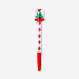 Flying Tiger Copenhagen ballpoint pen with Christmas tree snowglobe design, ideal for office use and festive writing.