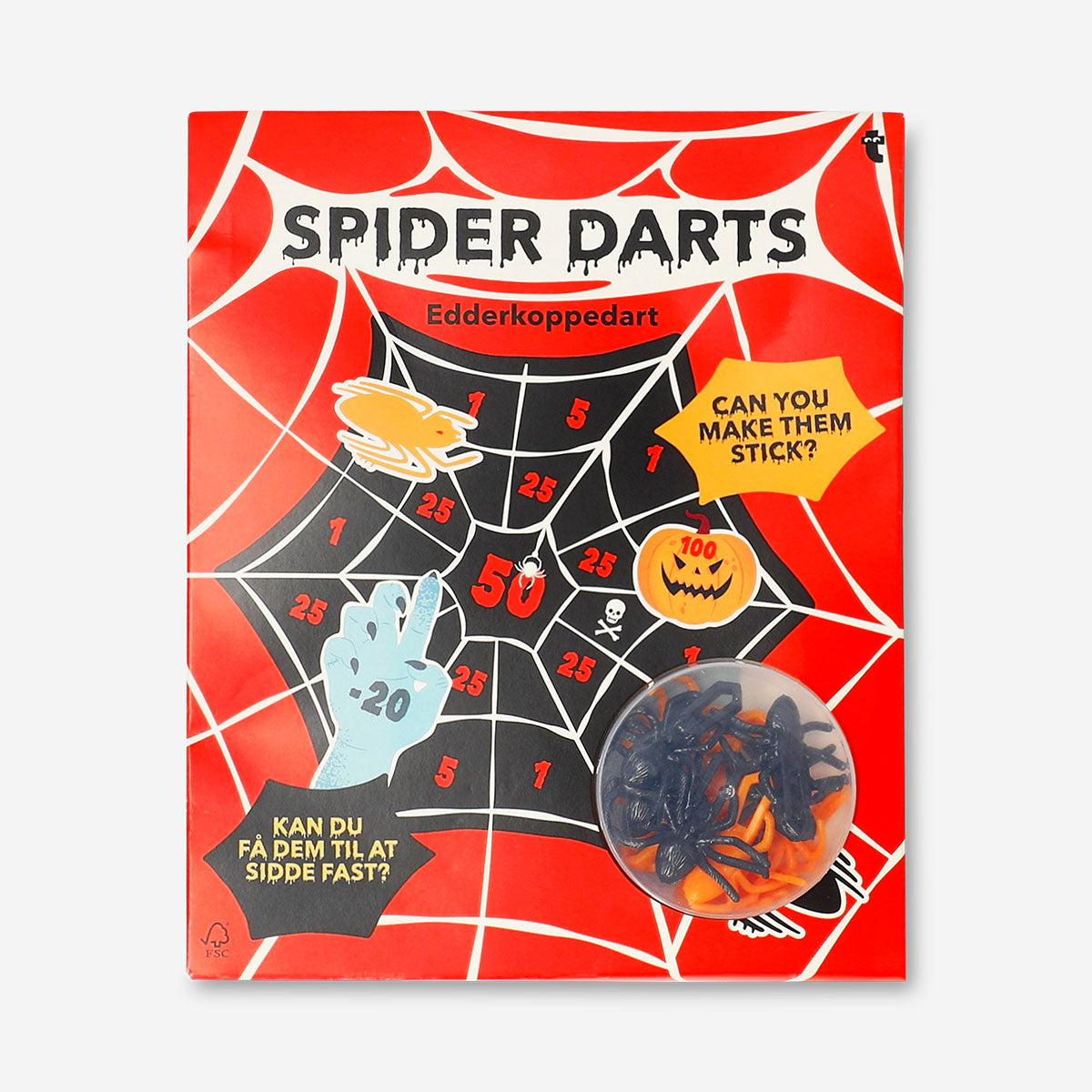 Flying Tiger Copenhagen Spider Dart Game with colorful spider-shaped targets and darts for fun indoor play.