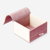 Purple bamboo storage box, 9x9 cm, from Flying Tiger Copenhagen, showing its compact size and smooth bamboo surface.