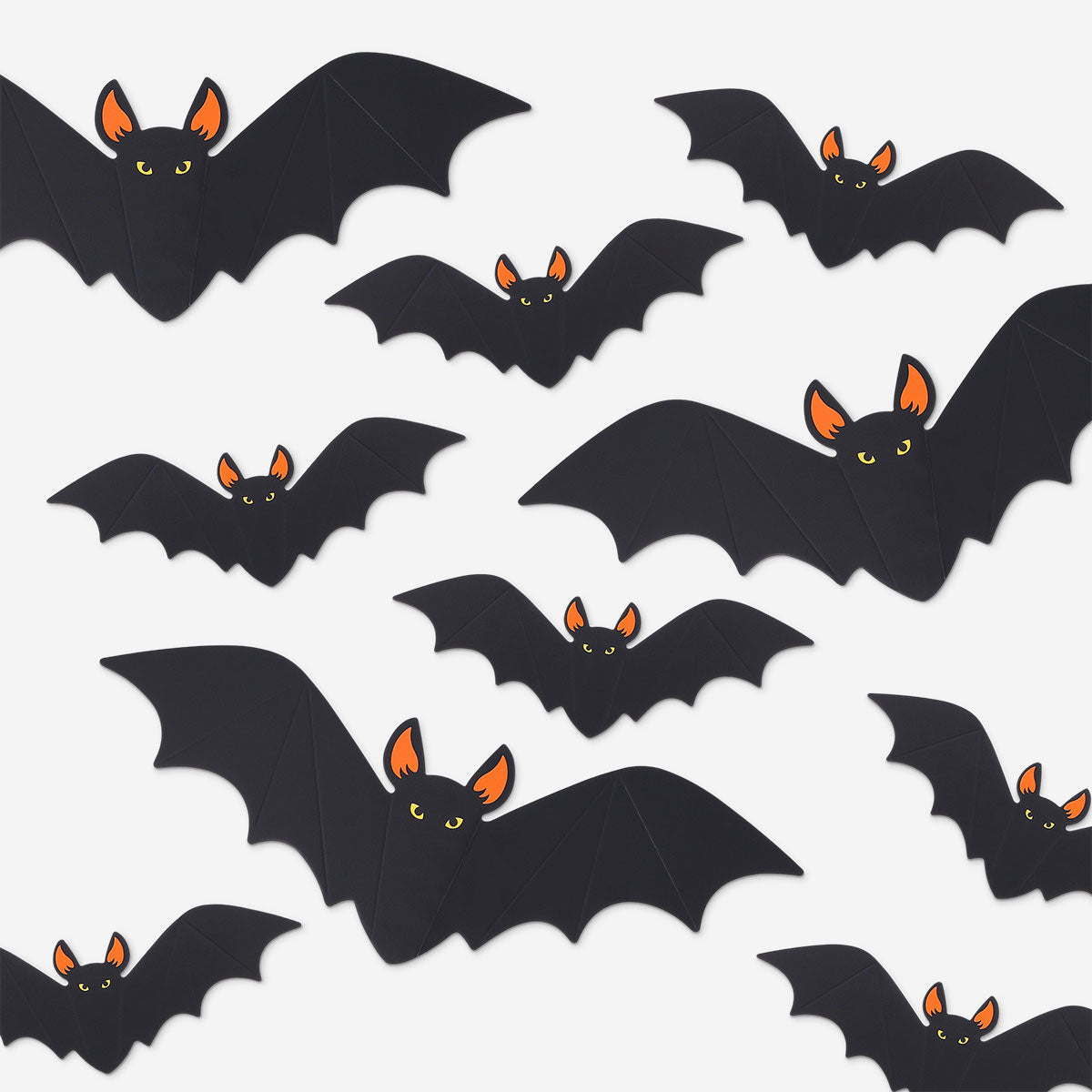 Set of 20 decorative cardboard bats for party decor, featuring black bat shapes from Flying Tiger Copenhagen.