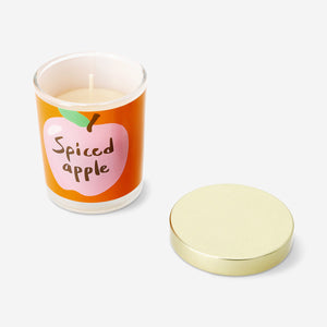 Flying Tiger Copenhagen scented candle with spiced apple fragrance, showcasing the home decor candle in a decorative container.