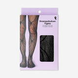 Adult spider tights in one size by Flying Tiger Copenhagen, featuring a black textile design with spider patterns.