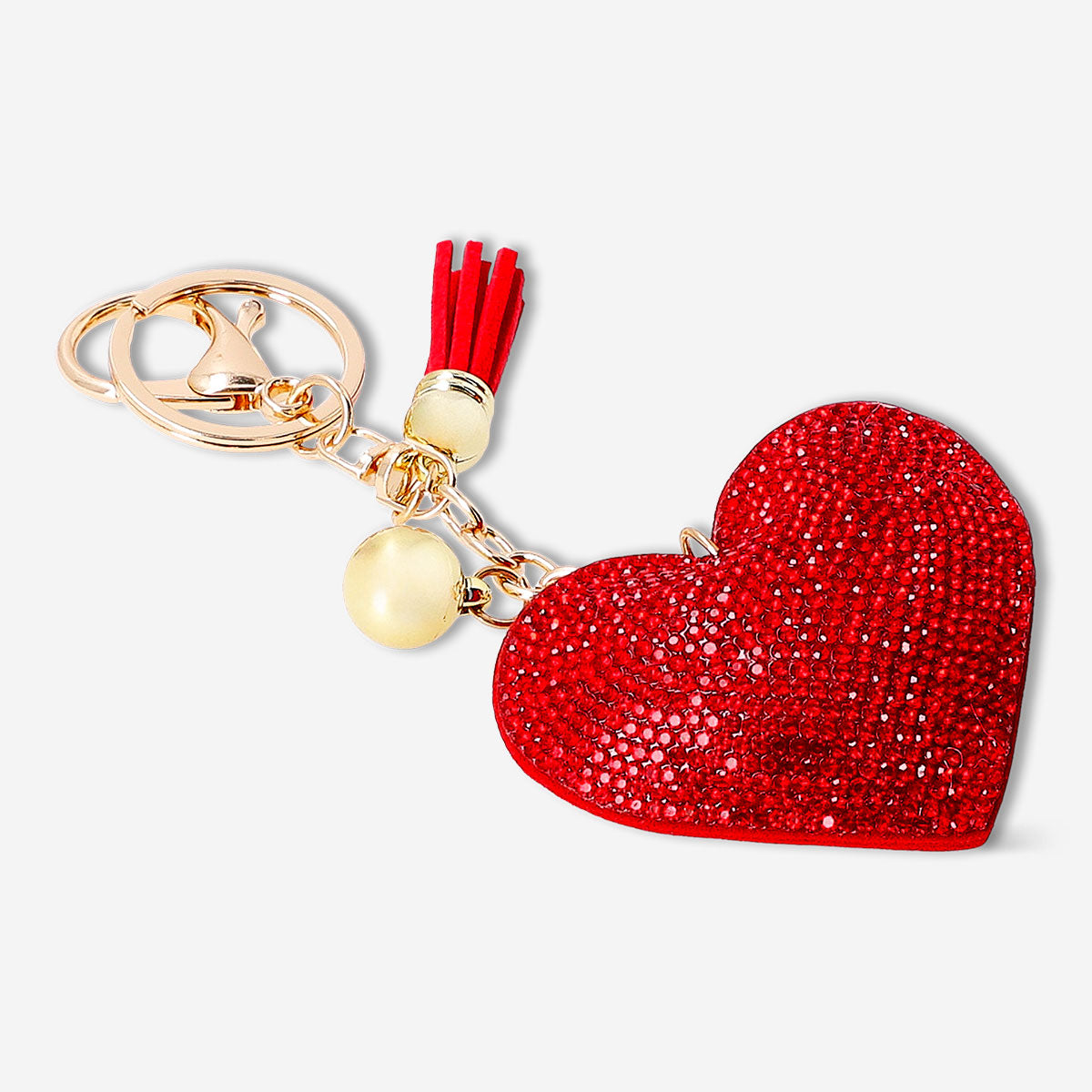 Keyring - Red glitter heart