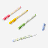 Set of four Flying Tiger Copenhagen drawing pens for journaling, with fine tips for detailed ink illustrations and writing.