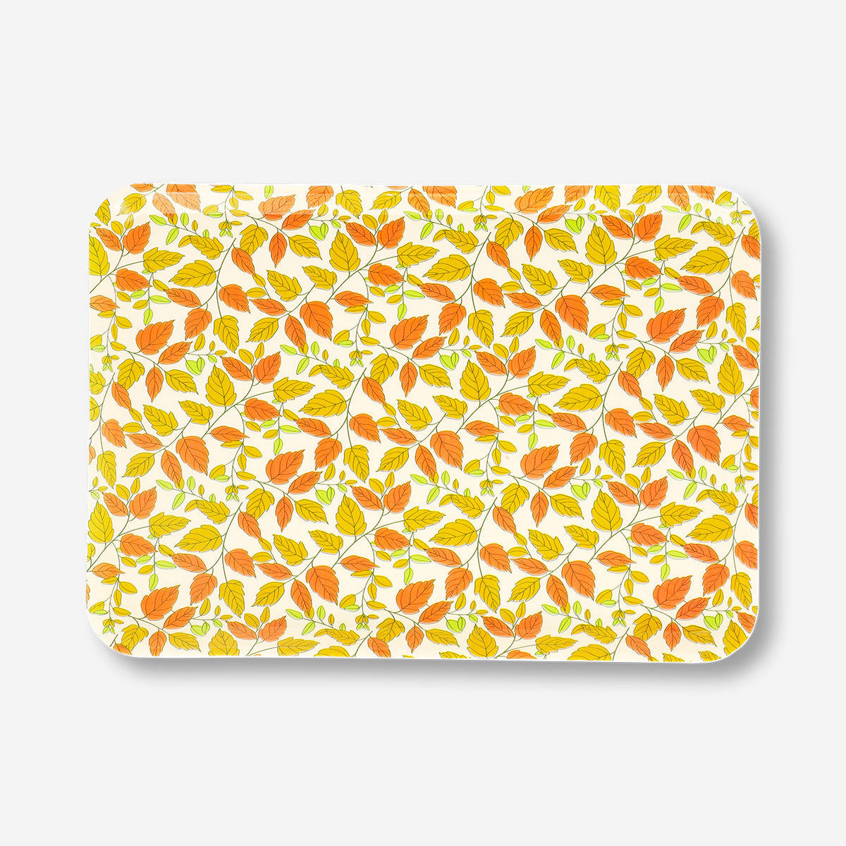 Decorative wooden tray with autumn leaves pattern, 22x31 cm, designed for home decor by Flying Tiger Copenhagen