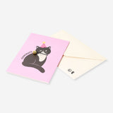 Office greeting card by Flying Tiger Copenhagen featuring a festive cat design for congratulations.