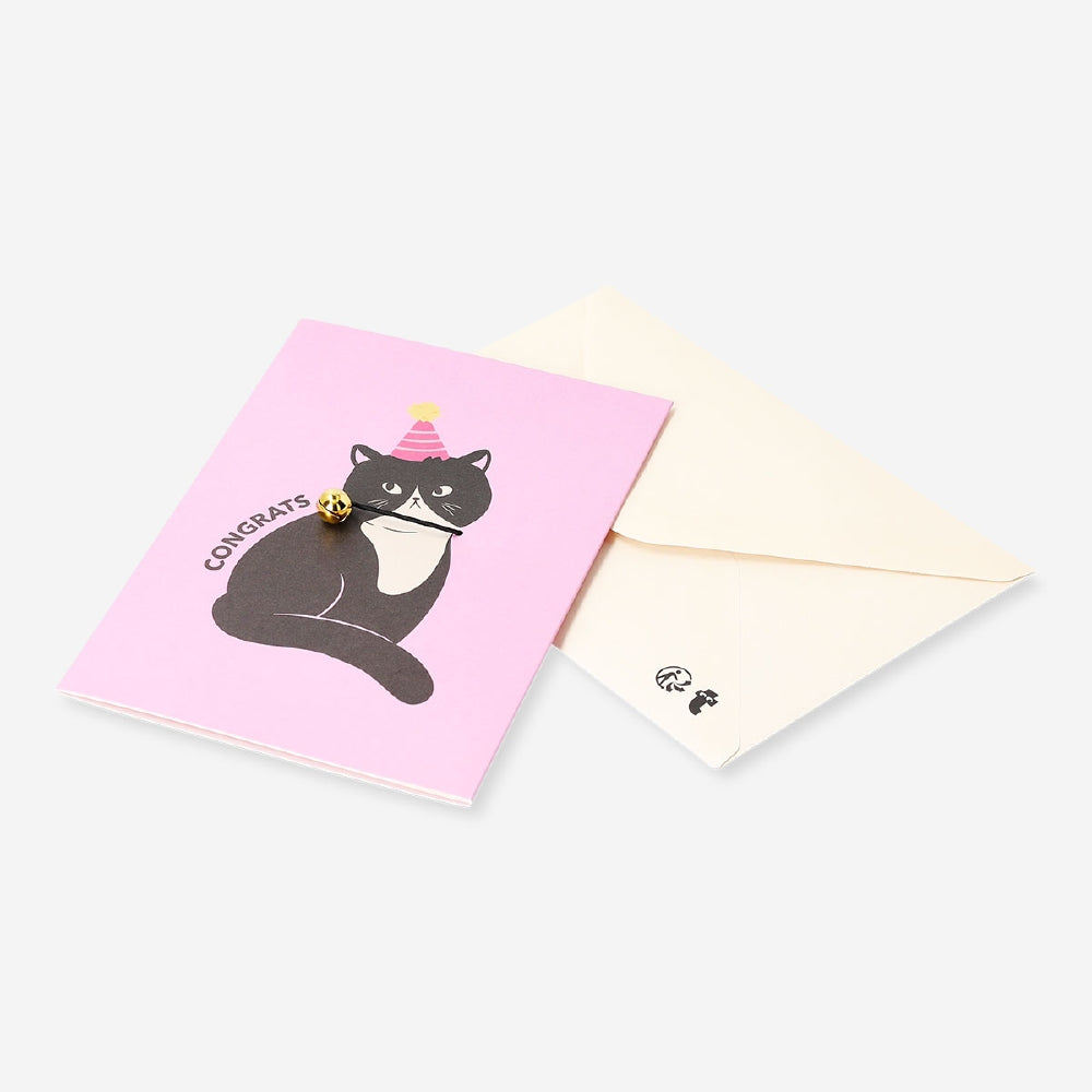 Office greeting card by Flying Tiger Copenhagen featuring a festive cat design for congratulations.