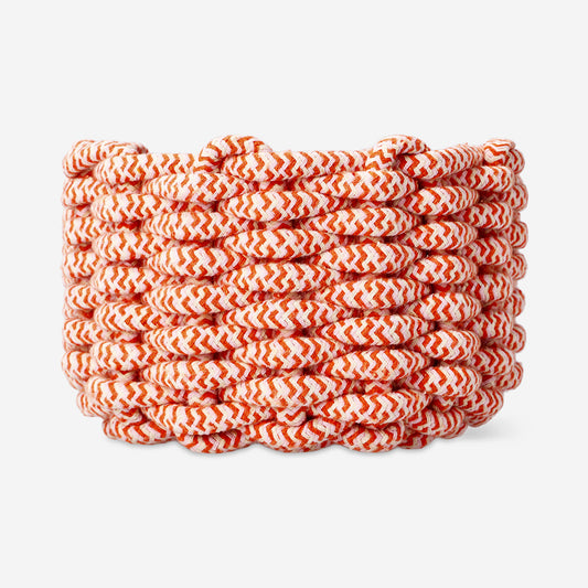 Red braided round basket - 18 cm