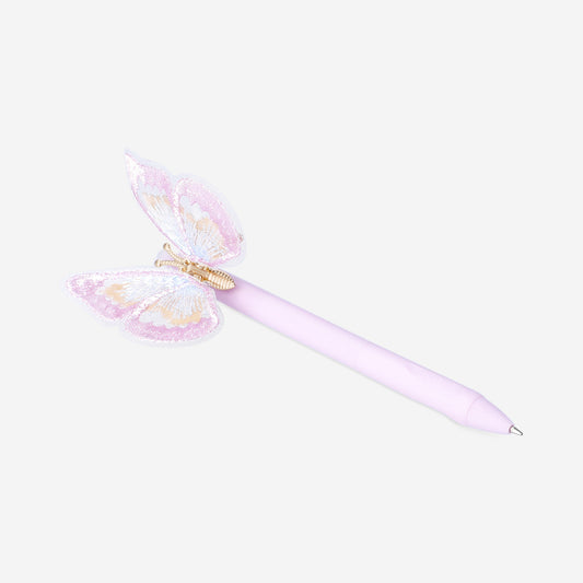 Pink erasable pen with butterfly