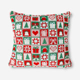 Knitted Christmas pattern cushion in red and white, 27x29 cm, decorative home accessory by Flying Tiger Copenhagen