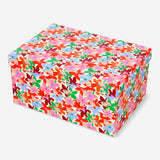 Flying Tiger Copenhagen storage box with geometric print, 17x24 inches, ideal for home organization and stylish storage.