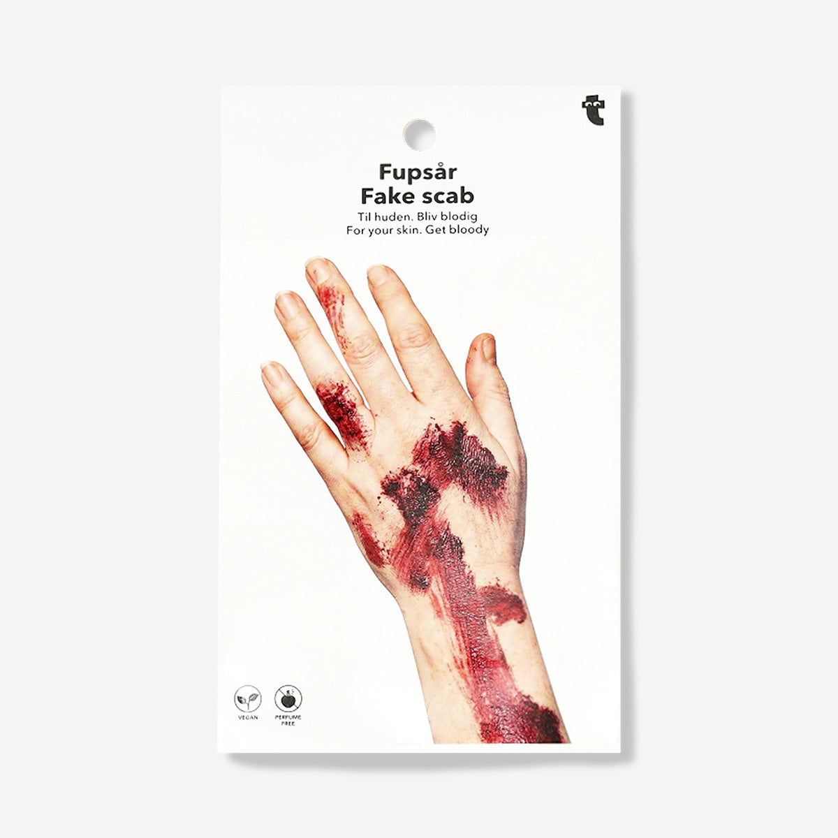 Fake scab kit with sponge from Flying Tiger Copenhagen, featuring realistic-looking scabs and a sponge for personal care use.
