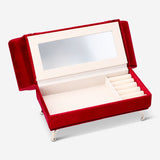 Red heart-shaped sofa jewelry storage by Flying Tiger Copenhagen, 25 cm, with soft fabric and decorative heart design for organizing jewelry.