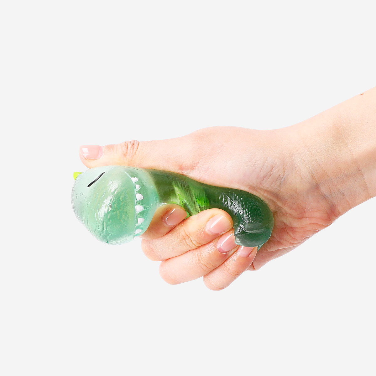 Green Flying Tiger Copenhagen fidget dinosaur gadget with textured details and movable parts, designed for stress relief and tactile play.