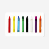 Eight colorful face paint crayons from Flying Tiger Copenhagen, ideal for creative personal care and face decoration.