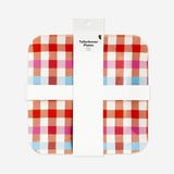 Piatti da picnic a scacchi - 4 pz