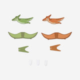 Set of three DIY flying dinosaur toys from Flying Tiger Copenhagen, colorful plastic models for creative play.