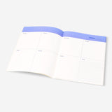 Blue floral weekly planner by Flying Tiger Copenhagen, featuring a B5 size office organizer with floral design on the cover.
