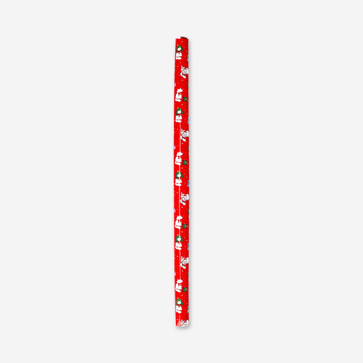 Office 400 cm Christmas cats wrapping paper by Flying Tiger Copenhagen featuring festive cat illustrations on white background.