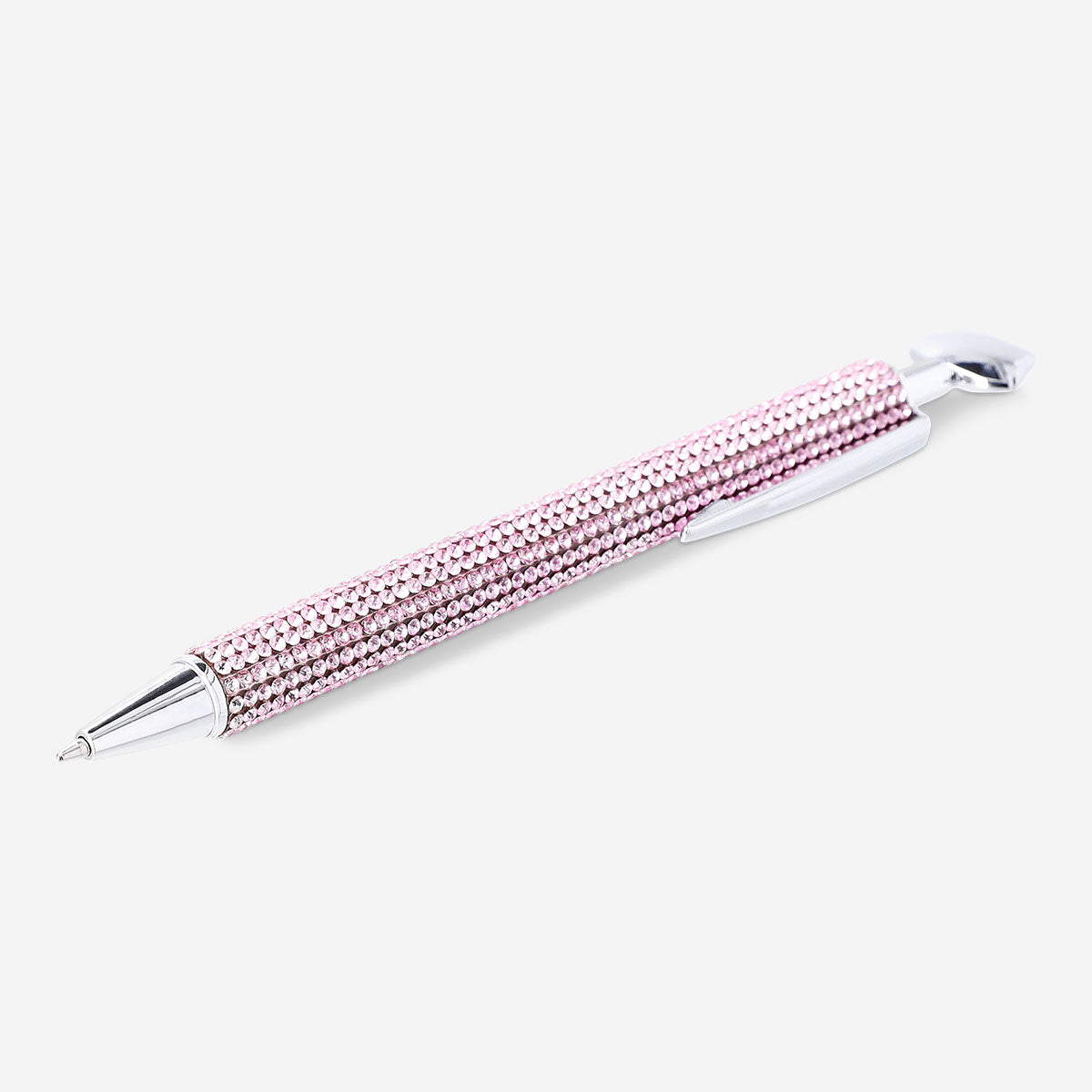 Ballpoint pen - Silver cat with rhinestones