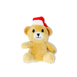 Mini teddy bear plush toy from Flying Tiger Copenhagen in a box, soft and cuddly with detailed fur and cute facial features.