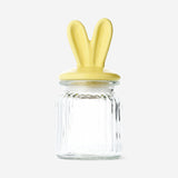 Glass storage jar with bunny ears - 17 cm