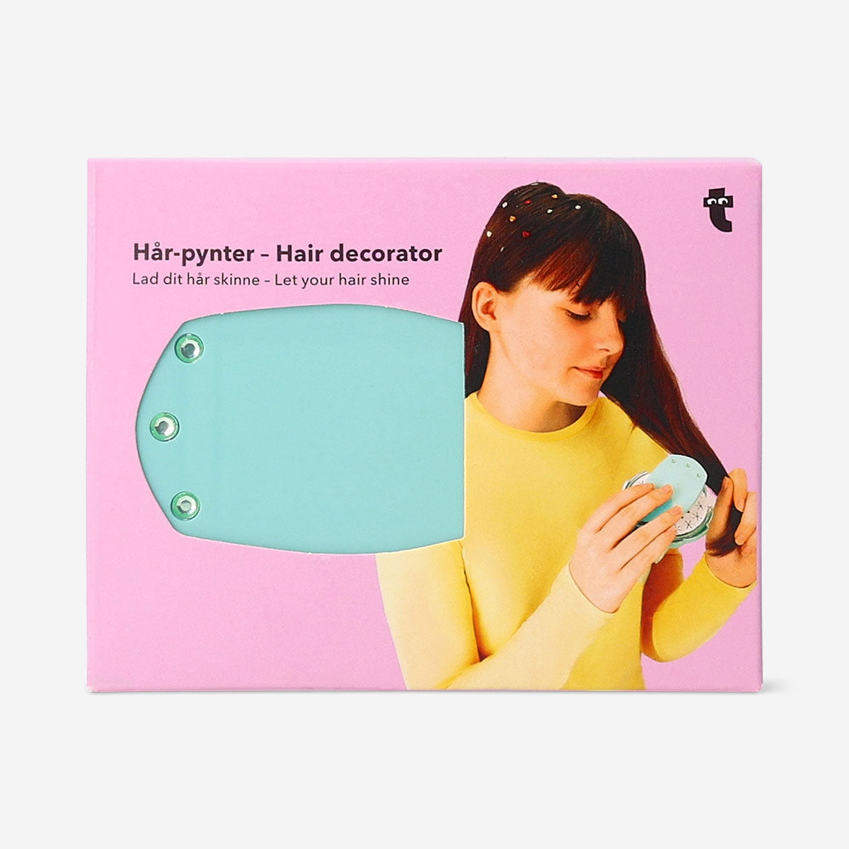 Flying Tiger Copenhagen hair jewel decorator with 12 refill accessories for personal care and hair decoration.