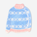 Flying Tiger Copenhagen ski sweater dish, 15x14 cm, kitchen accessory with colorful ski sweater design on ceramic surface.