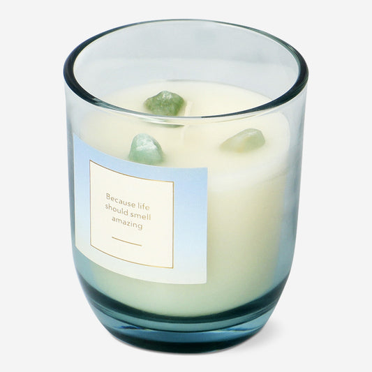 Scented candle with crystal stones - White birch fragrance