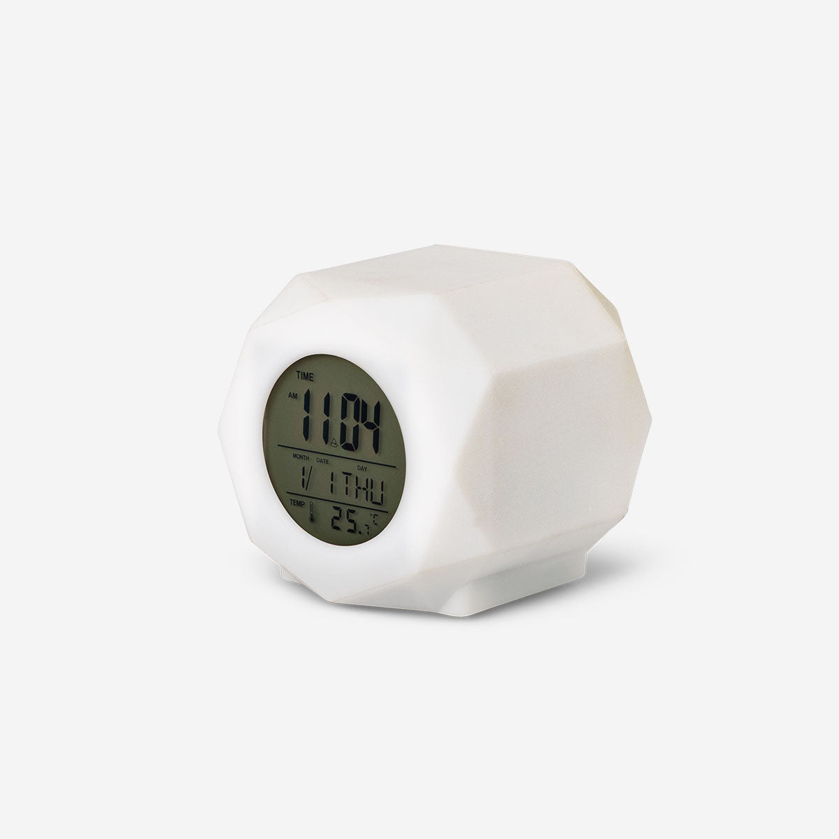 Flying Tiger Copenhagen colour changing digital alarm clock gadget showing vibrant display and modern design.