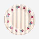 Set of 8 Flying Tiger Copenhagen paper party plates with raspberry print, featuring vibrant berry designs for celebrations