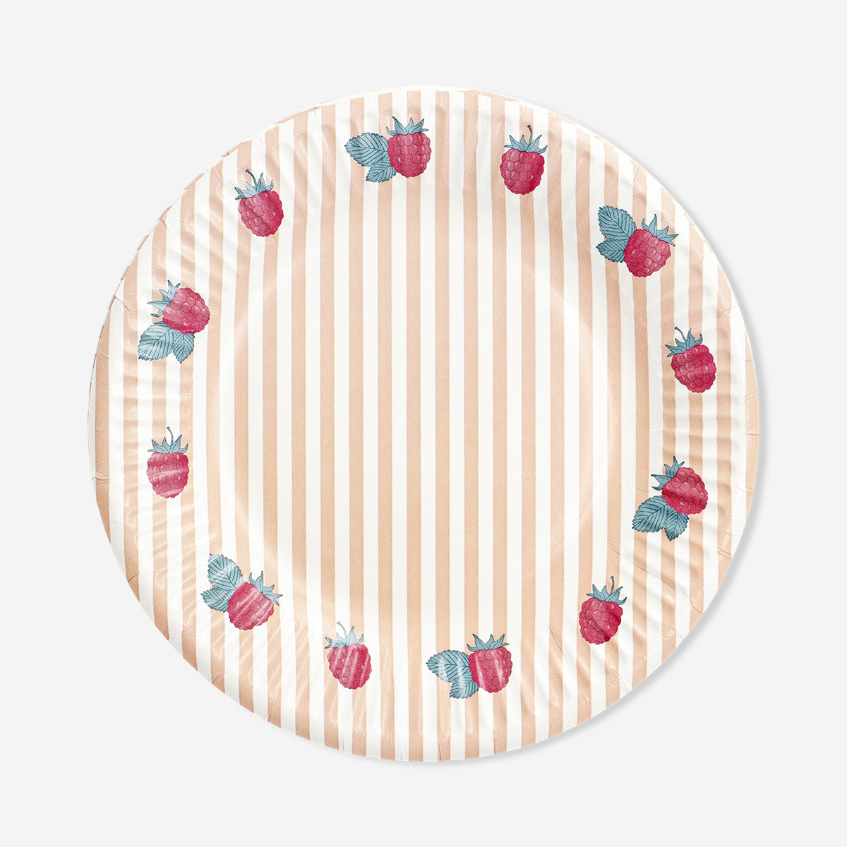 Set of 8 Flying Tiger Copenhagen paper party plates with raspberry print, featuring vibrant berry designs for celebrations