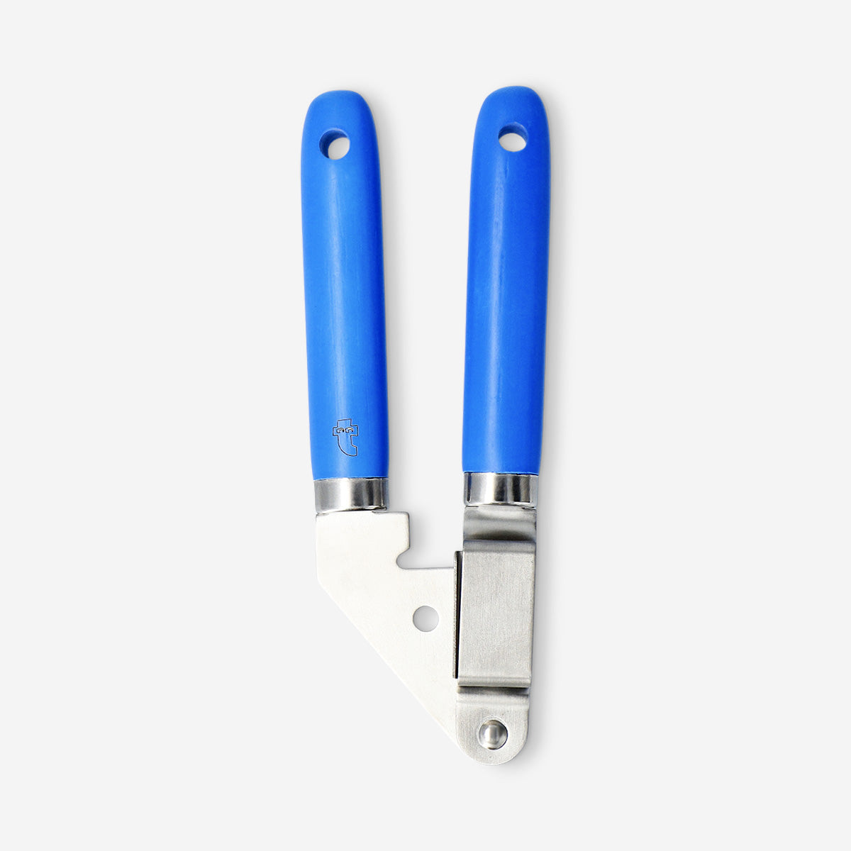 Flying Tiger Copenhagen garlic press from the Designer Collection, 18 cm kitchen tool, stainless steel with ergonomic handle.