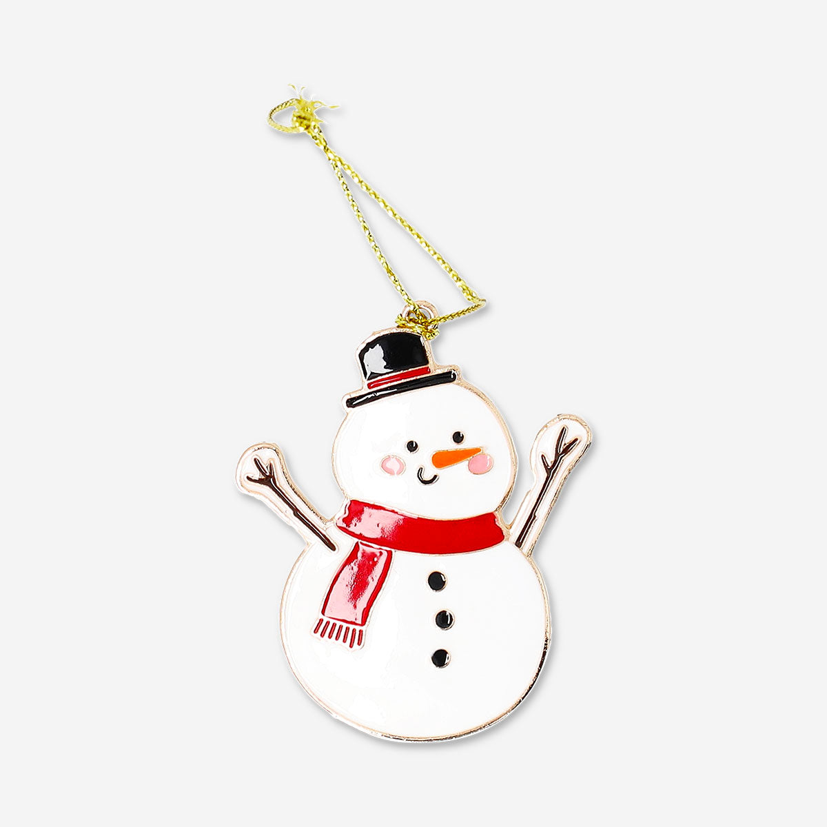 Metal hanging snowman ornament for home decor, featuring a festive design by Flying Tiger Copenhagen.