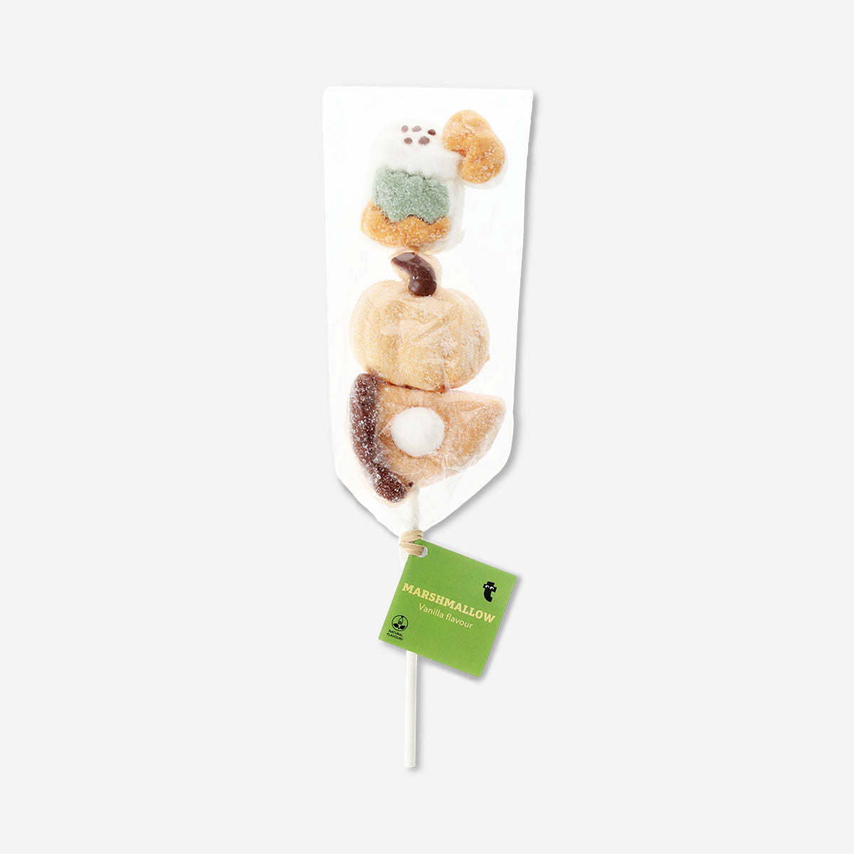 Pumpkin spice marshmallow kebob from Flying Tiger Copenhagen, featuring colorful marshmallows on skewers for dessert.