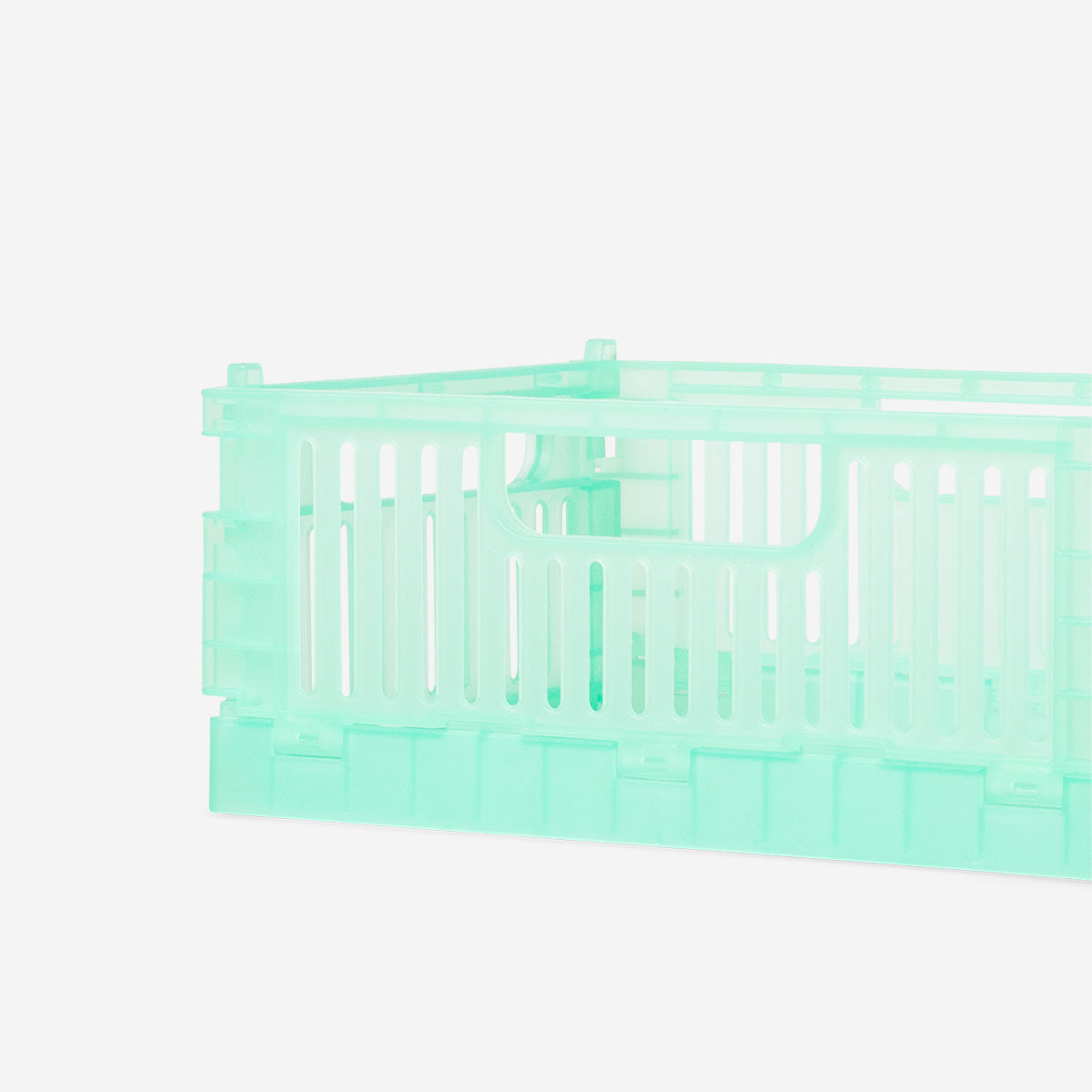 Blue transparent collapsible storage box - 22 cm