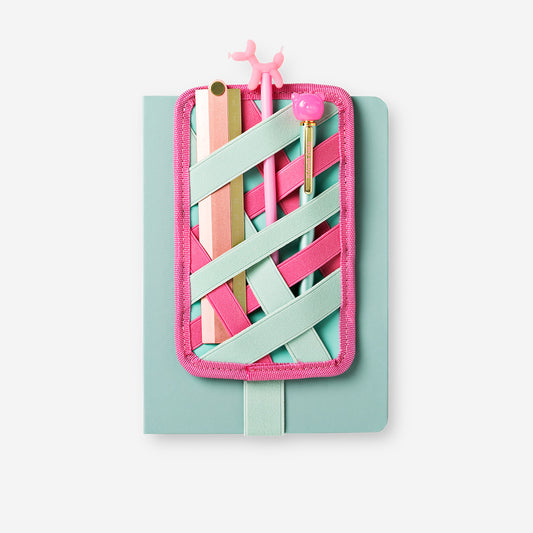 Elastic organiser for notebook