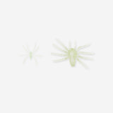 Set of 12 glow-in-the-dark spider decorations for parties by Flying Tiger Copenhagen, featuring spooky black spiders with glowing effects.
