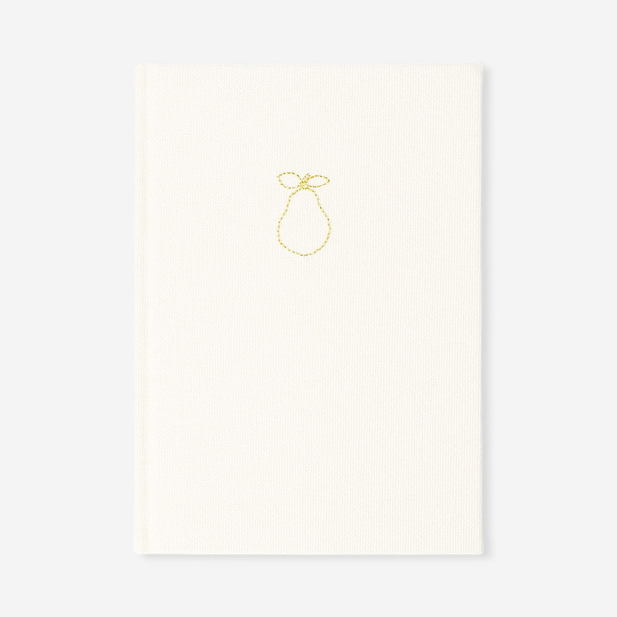 A5 white office notebook with a textured fabric cover, featuring a sleek and simple design suitable for note-taking and organization.